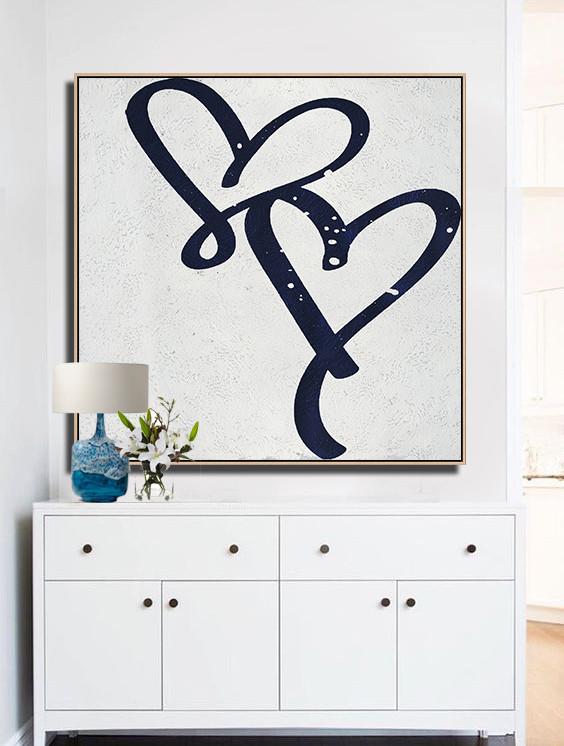 Navy Blue Minimalist Painting #NV199A